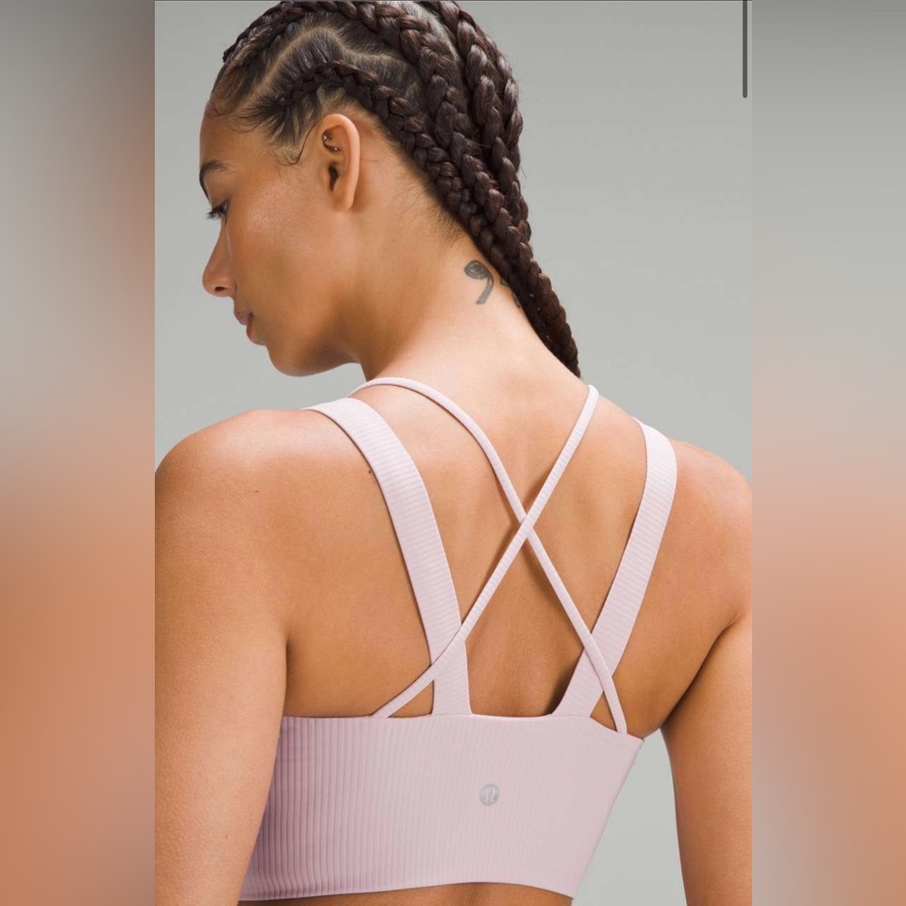 Lululemon Like a Cloud Longline Ribbed Bra *Light Support,D/DD Cups - Pink Peony - Picture 3 of 6
